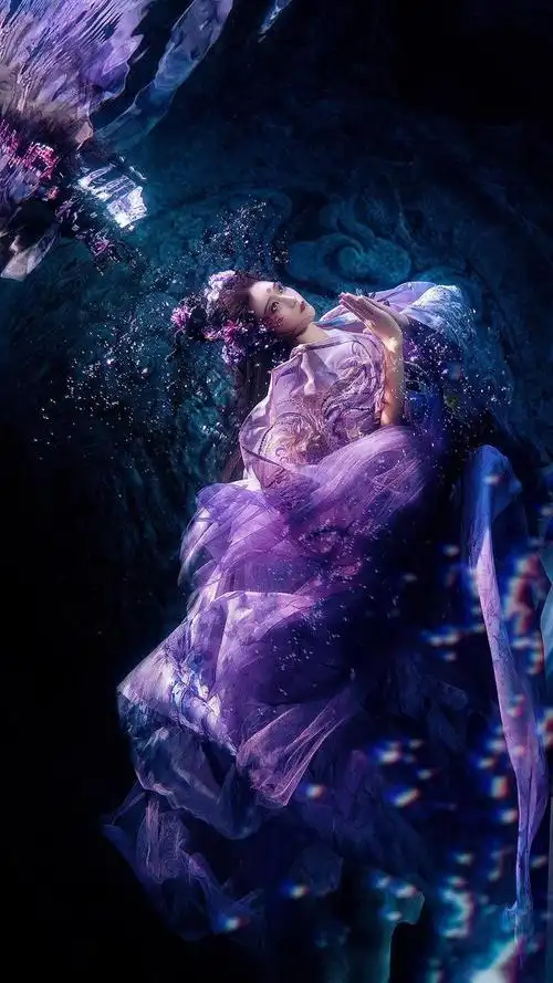 水下古风摄影,仿佛仙女下凡,美如画!