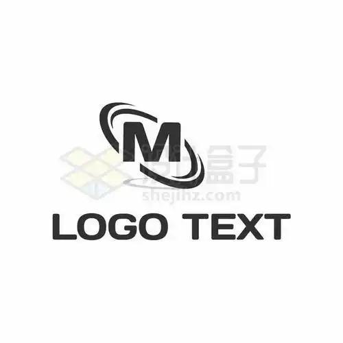 黑色光环和大写字母m创意标志logo设计5514725矢量图片免抠素材 标志