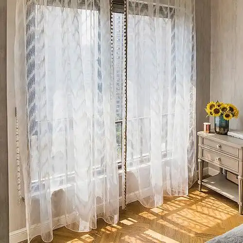 我家阳台纱帘波纹纱真的太美了