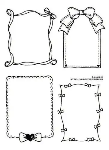 画读书卡模板边框尺手抄报小学生幼儿园万能镂空花边工具读书卡节日