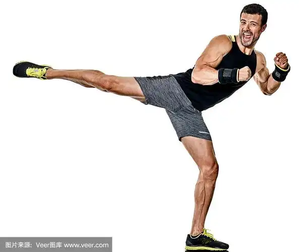 健身人有氧拳击运动孤立