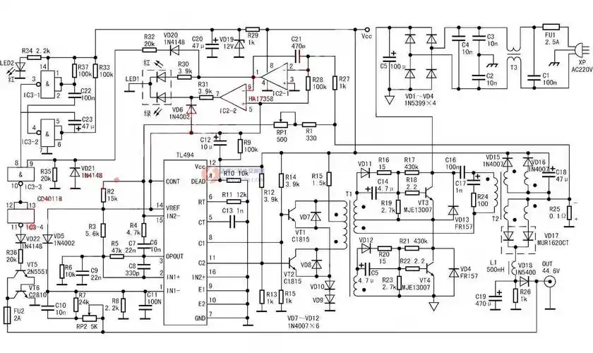 tl494电动车充电器电路图