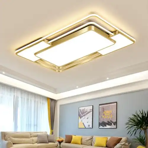 金色客厅大灯现代简约led吸顶灯大气全屋套餐组合支持天猫小爱