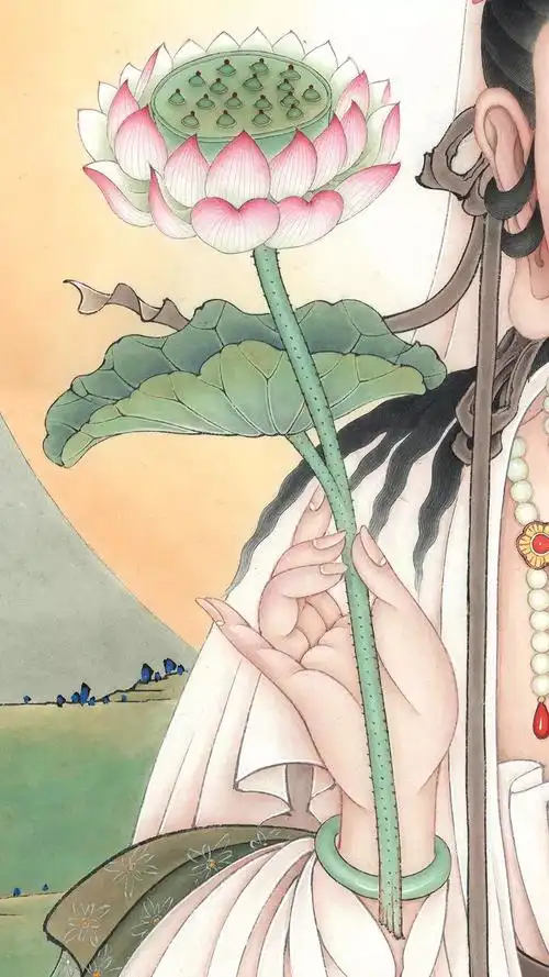 新作李晓明工笔佛像观音附多张局部图及绘制步骤