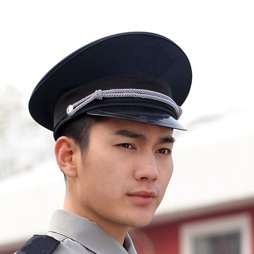 圣派路保安帽子保安大檐帽上班春秋保安物业酒店保安服大檐帽
