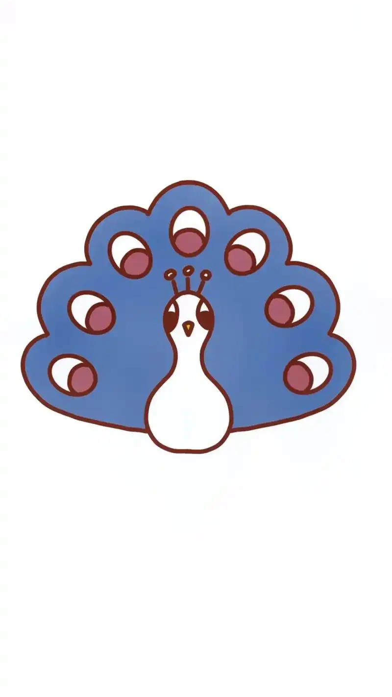 儿童简笔画-孔雀.#邀请公主来跳舞  孔雀有一身五彩斑斓的羽 - 抖音