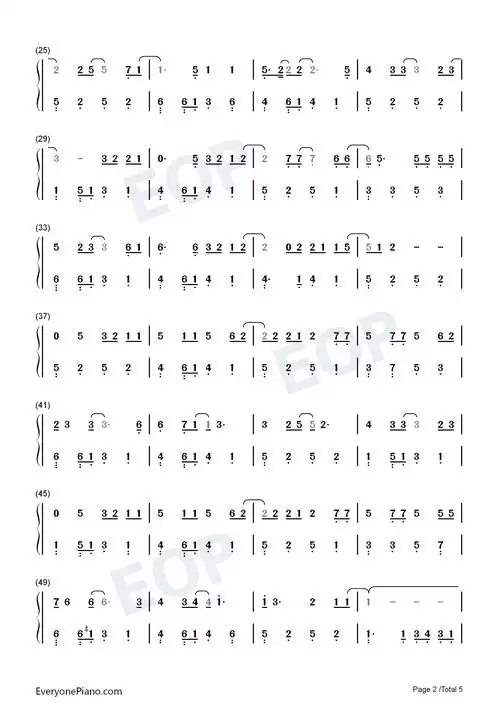 的位置被替代期待发生的事都没有来双手简谱预览2-钢琴谱文件(五线谱