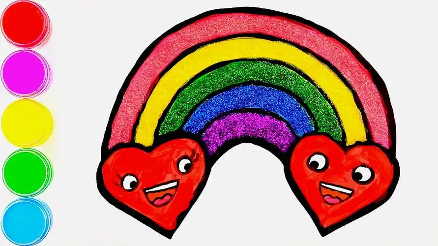 幼儿简易画教你怎么画彩虹,涂完颜色真的太好看了!