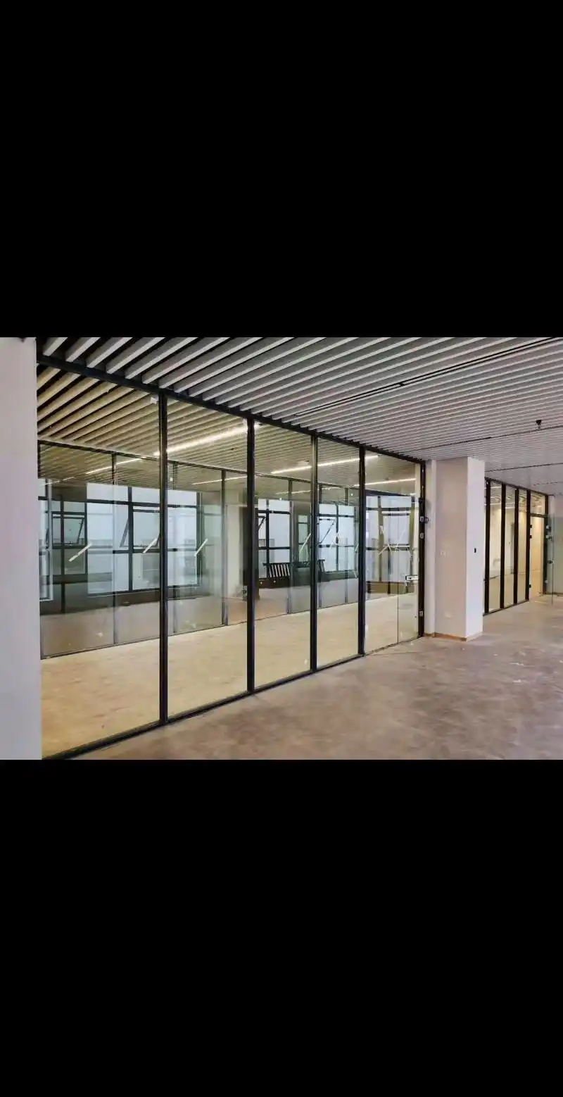 广州佛山办公室高隔断铝合金双层内置百叶