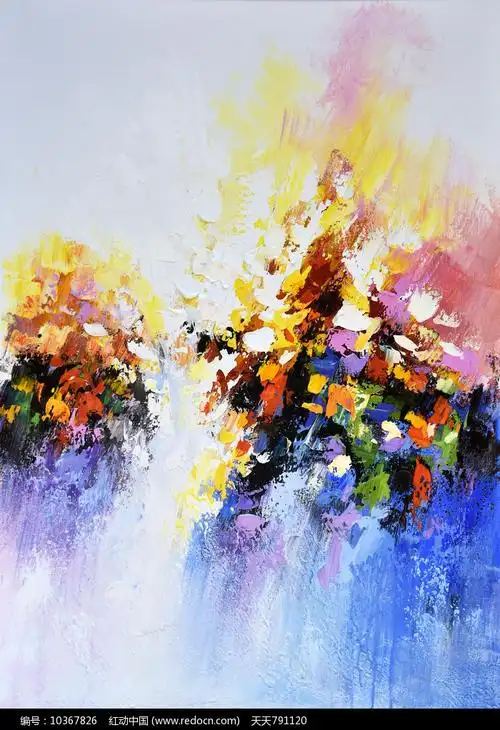 高清抽象艺术油画玄关图片_背景墙|装饰画_编号10367826_红动中国