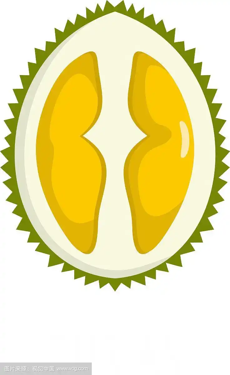 榴莲图标平面风格