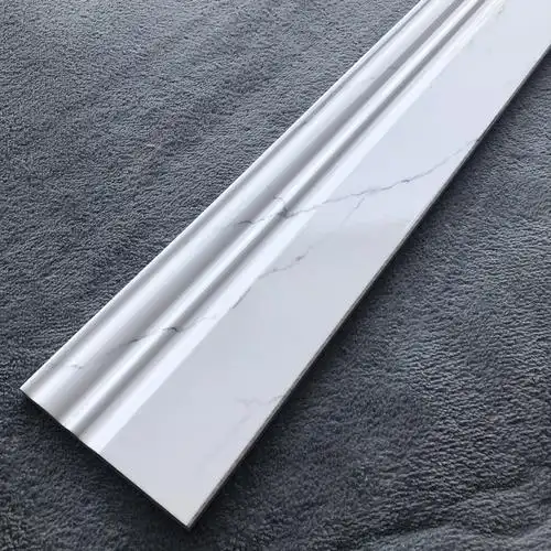 佛山全瓷通体大理石踢脚线瓷砖客厅地角线灰色地脚线白色贴脚线砖