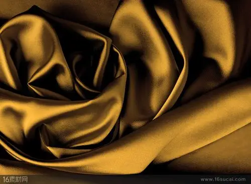 金色丝绸布料质感背景高清图片