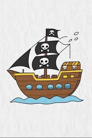 🏴‍☠️儿童简笔画海盗船⛵️
