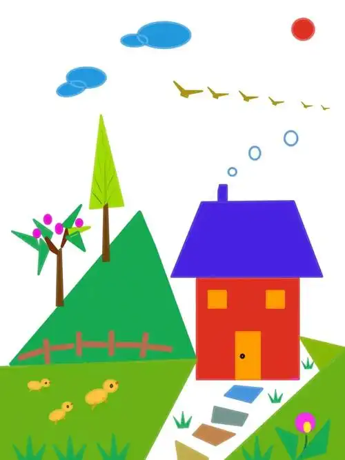 平面图形粘贴画小学数学作业