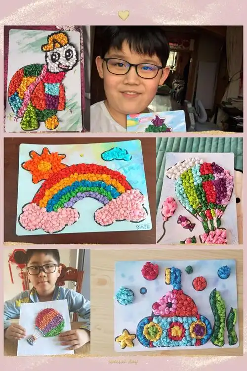 "宅家"生活亦精彩～三年五班"停课不停学"进行时《纸团画》