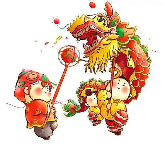 请幼儿进行根据音乐舞龙舞狮表演,凡参与者可得一张奖票.