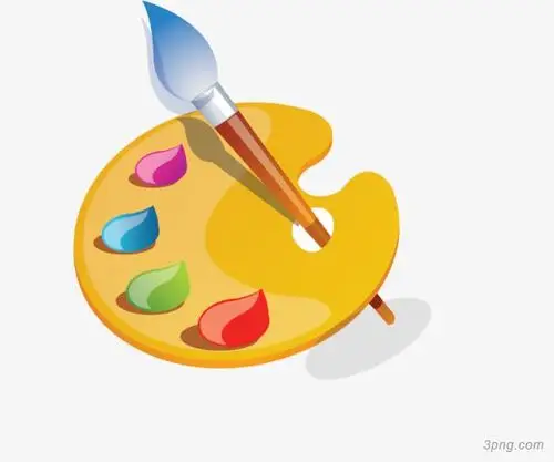 画板卡通画板画板手绘卡通绘画板毛笔笔头画板图标设计美式涂鸦画板本