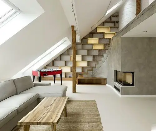 阁楼简约书柜节省空间