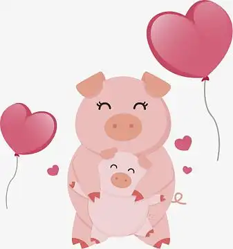 母亲节可爱小猪妈妈