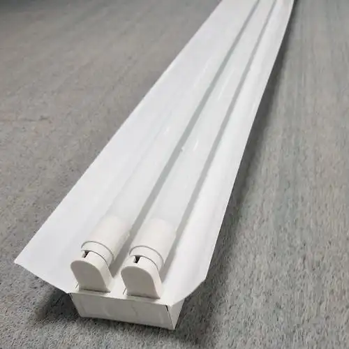 t8灯架单支平盖带罩双支附反射板日光灯led灯管配套灯具工程灯