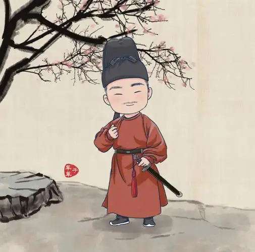 一组唐风人物头像漫画