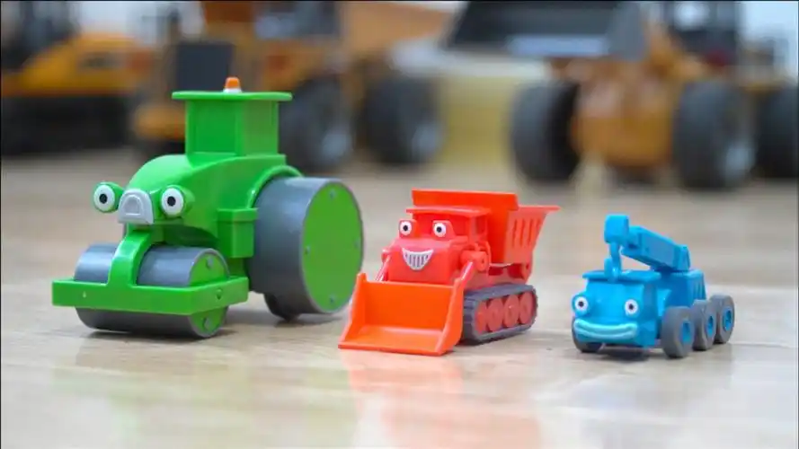 巴布工程师玩具车:压路机,铲车,推土机,起重机,工程汽车玩具