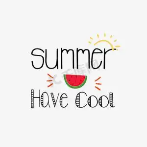 svg凉爽的夏天黑色艺术字英文字母卡通插画元素