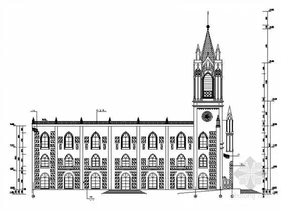 [内蒙古]欧式风格教堂建筑施工图(知名设计所)