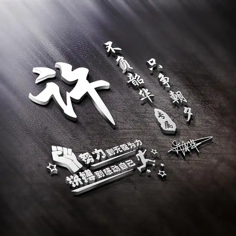 立体姓氏微信头像设计制作高端商务个性签名金属质感抖音同款头像