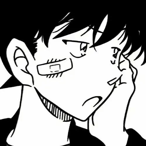 名侦探柯南#动漫男生头像|工藤新一|超绝恋爱脑大侦探,黑白风更酷了