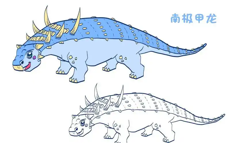 简笔画大全,南极甲龙(一)