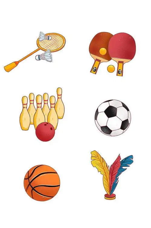 卡通可爱体育运动器材元素