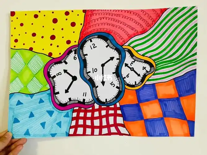 创意儿童画大班达利的时钟