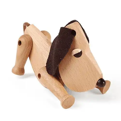 北欧风格 木狗丹麦摆件 木偶摆件 木质家居 创意生日礼物