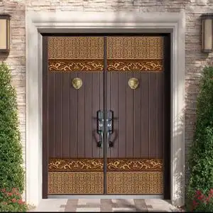 铸铝门别墅大门对开入户定制真空防爆中式罗马门头非标铝铸入户门