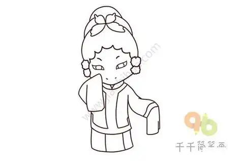 京剧人物女铅笔简笔画