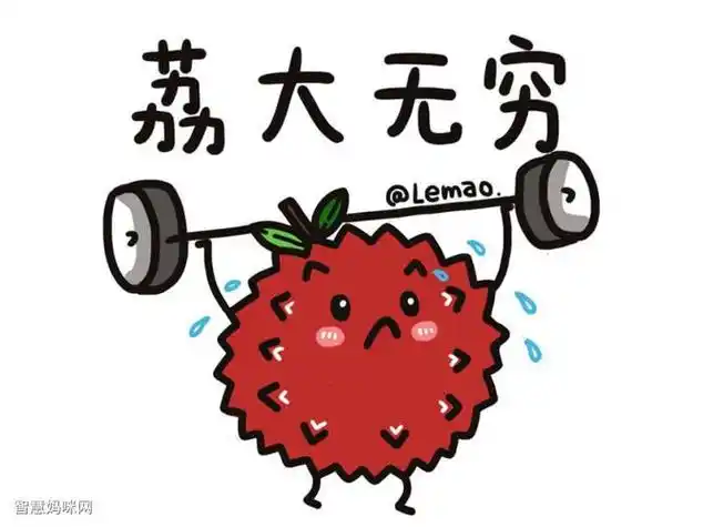 一组可爱的卡通荔枝简笔画荔枝表情包