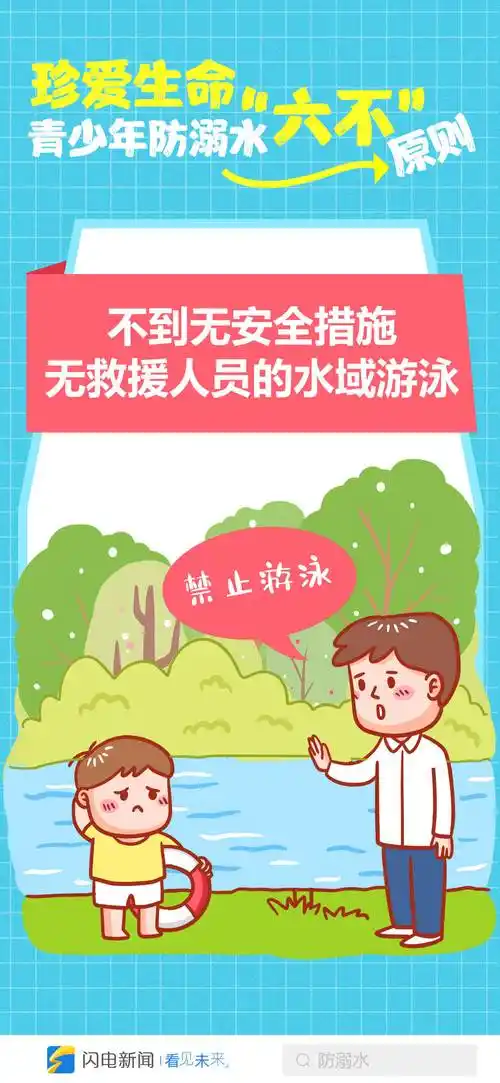 闪电海报 | 珍爱生命,青少年防溺水谨记"六不"原则