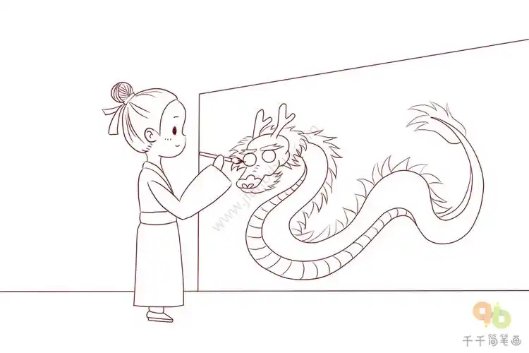 成语大全 画龙点睛简笔画图片