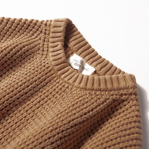 毛衣秋冬宽松松日复古粗针玉米粒线衣打底圆领针织衫