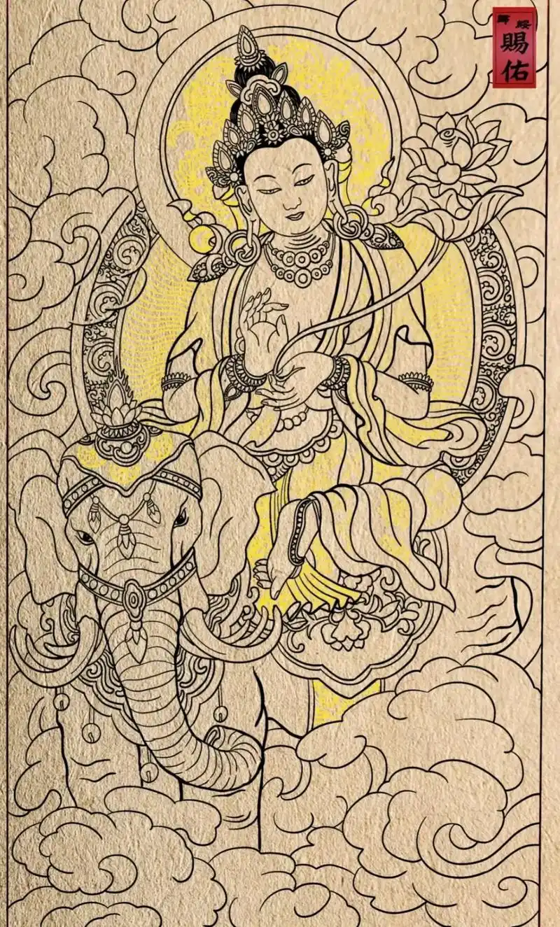 满背普贤菩萨纹身手稿#手稿分享 #纹身手稿 #满背 - 抖音