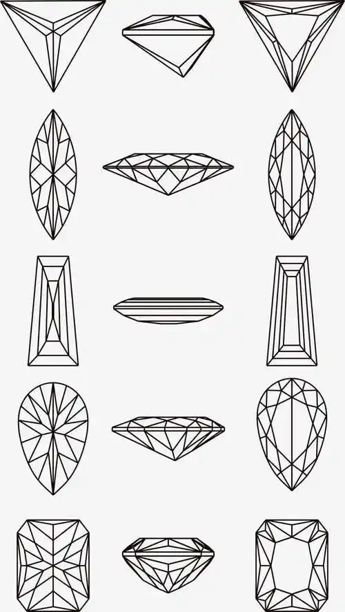 钻石外形简笔画(各种各样的钻石简笔画)