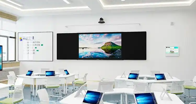 智慧教室互动黑板_三拼标准,极窄双屏,记忆黑板,专业定制_98/86/75/70