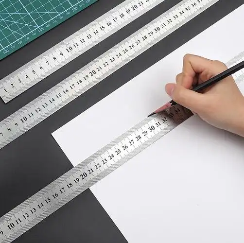 加厚不锈钢203050cm1米15米刻度尺小学生文具测量铁尺子学生文具金属