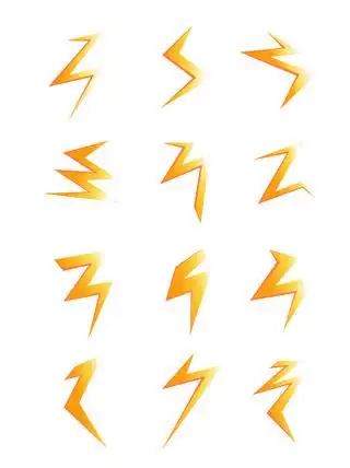 卡通可爱闪电元素之微立体套图