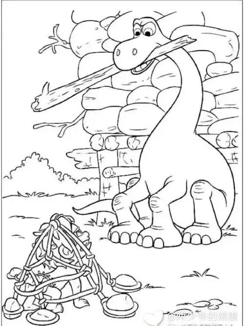 97有趣食肉恐龙和食草恐龙涂色素材97