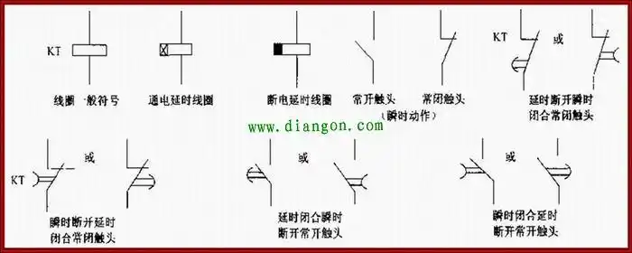 时间继电器图形及文字符号