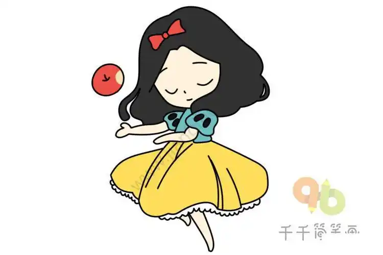 白雪公主简笔画带色带色作品