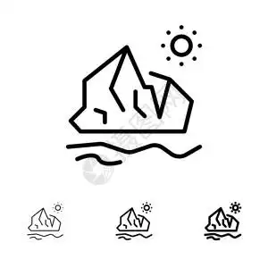 北极冰川融化插画